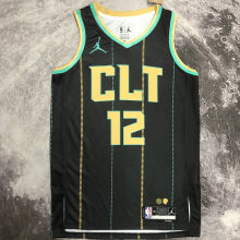 2023 Hornets BALL #12 Black City Edition NBA Jerseys