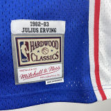 1982/83 76ers ERVING #6 Blue Retro NBA Jerseys 热压