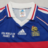 1998 France Home Blue Kids Retro Soccer Jersey