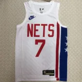 Nets DURANT #7 White Retro NBA Jerseys