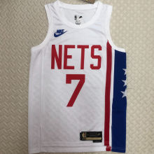 Nets DURANT #7 White Retro NBA Jerseys