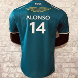 ALONSO #14 Aston Martin F1 Green Team Kids T-Shirt 2023 (圆领 童装)