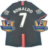 2007-08 M Utd Away Black Retro Soccer Jersey