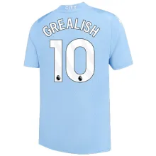 GREALISH #10 Man City 1:1 Home Blue Fans Jersey 2023/24 (League Font) ★★
