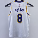 Lakers BRYANT #8 White Kids NBA Jersey 热压