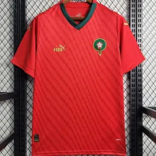 2023/24 Morocco Home Red Fans Soccer Jersey