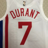 Nets DURANT #7 White Retro NBA Jerseys
