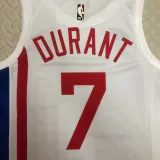 Nets DURANT #7 White Retro NBA Jerseys