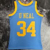 2001/02 Lakers ONEAL #34 Blue Retro NBA Jerseys 热压