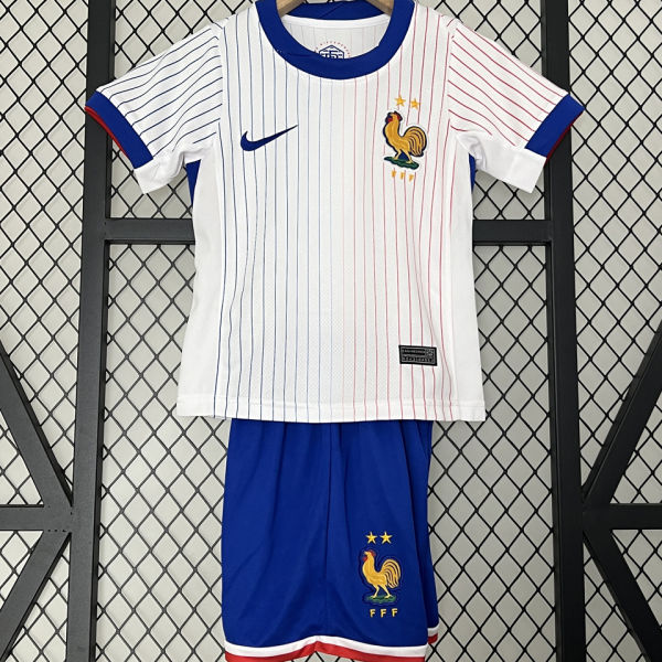 2024/25 France Away White Kids Soccer Jersey