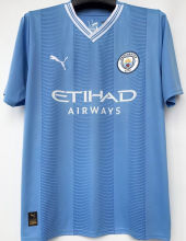 2023/24 Man City 1:1 Quality Home Blue Fans Soccer Jersey