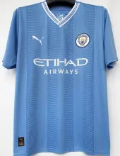 2023/24 Man City 1:1 Quality Home Blue Fans Soccer Jersey