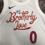 76ers MAXEY #0 White City Edition NBA Jerseys