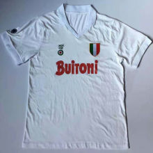 1987-88 Napoli Away White Retro Soccer Jersey