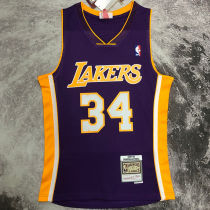 1999/00 Lakers ONEAL #8 purple Retro NBA Jerseys热压