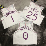 Timberwolves RUSSELL #0 White Pink NBA Jerseys