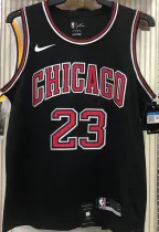 Bulls Jordan #23 Black NBA Jerseys Hot Pressed