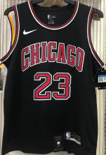 Bulls Jordan #23 Black NBA Jerseys Hot Pressed