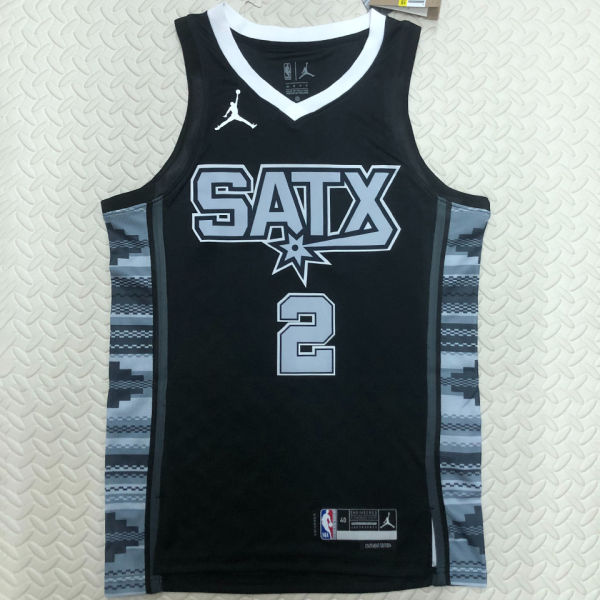 Spurs LEONARD #2 Black NBA Jerseys