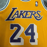 2007/08 Lakers BRYANT #24 Retro Yellow NBA Jerseys热压