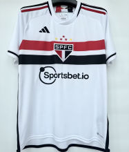 2023/24 Sao Paulo 1:1 Quality Home White Fans Soccer Jersey
