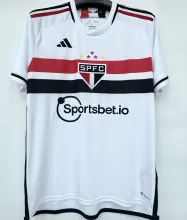 2023/24 Sao Paulo 1:1 Quality Home White Fans Soccer Jersey