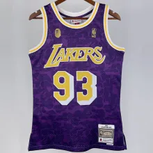1993 Lakers BAPE×M&N #93 Purple NBA Jerseys