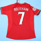 2000/02 M Utd Home Red Retro Soccer Jersey