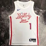 76ers HARDEN #1 City Edition White NBA Jerseys