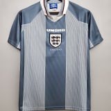 1996 England Away Grey Retro Soccer Jersey