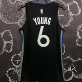 Warriors YOUNG #6 Black Grey NBA Jerseys