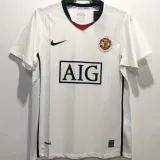 BERBATOV #9 M Utd White Retro Jersey 2008/09 (Have Patch 带 07/08 CHAMPIONS 金 英超双臂章 FA Premier League Font 英超字体 ) ★★