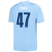 FODEN #47 Man City 1:1 Home Blue Fans Jersey 2023/24 (UCL Font) ★★