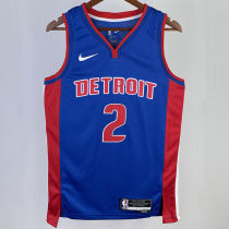2023/24 Pistons CUNNINGHAM #2 Blue NBA Jerseys 热压