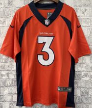 Men's Denver Broncos Wilson #3 Orange NFL Jersey 野马
