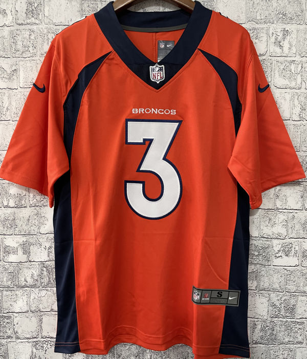 Men's Denver Broncos Wilson #3 Orange NFL Jersey 野马