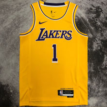2023 Lakers RUSSELL #1 Yellow NBA Jerseys 热压