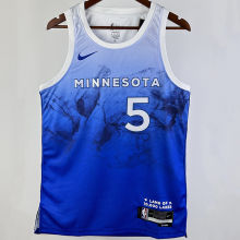2023/24 Timberwolves EDWARDS #5 Blue City Edition NBA Jerseys 热压