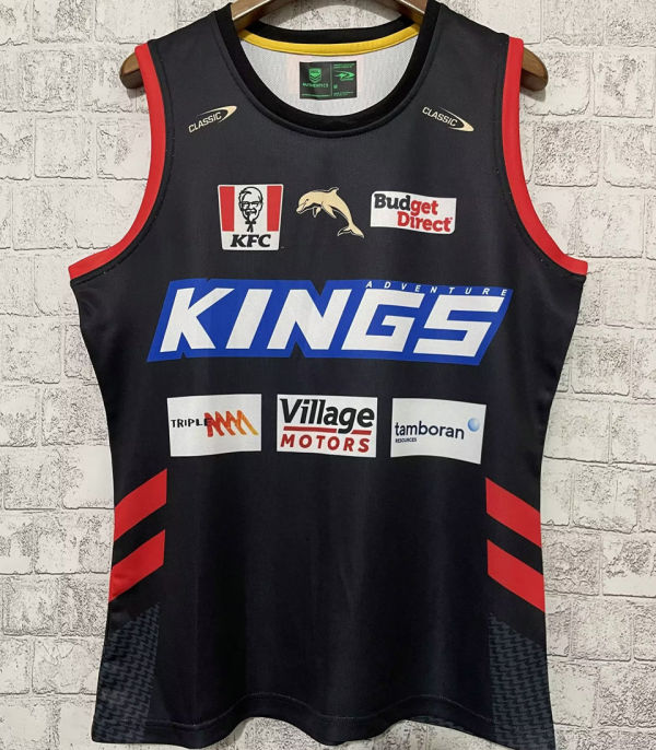 2023 Dolphins Black Rugby Vest 海豚
