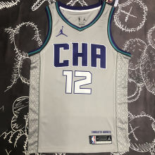 Hornets OUBREJR. #12 Grey NBA Jerseys