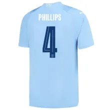 PHILLIPS #4 Man City 1:1 Home Blue Fans Jersey 2023/24 (UCL Font) ★★
