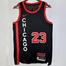 2023/24 Bulls JORDAN #23 Black City Edition NBA Jerseys 热压