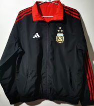 2023 Argentina Red Black Reversible Windbreaker (3 Stars 3星双面 )