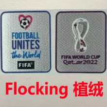 植绒 FIFA WORLD CUP QATAR 2022 White And White Flocking Patch (You can buy it alone OR tell us which jersey to print it on. ) 世界杯白+白 植绒