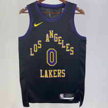 2023/24 Lakers WETBROOK #0 Black City Edition NBA Jerseys