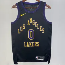 2023/24 Lakers WETBROOK #0 Black City Edition NBA Jerseys