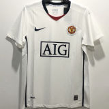 TEVEZ #32 M Utd White Retro Jersey 2008/09 (Have Patch 带 07/08 CHAMPIONS 金 英超双臂章 FA Premier League Font 英超字体 ) ★★
