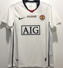 2008/09 M Utd Away White Retro UCL Version Soccer Jersey（胸前有绣欧冠决赛小字）