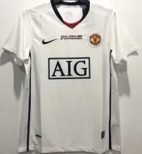 2008/09 M Utd Away White Retro UCL Version Soccer Jersey（胸前有绣欧冠决赛小字）