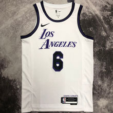 2023 Lakers JAMES #6 White City Edition NBA Jerseys